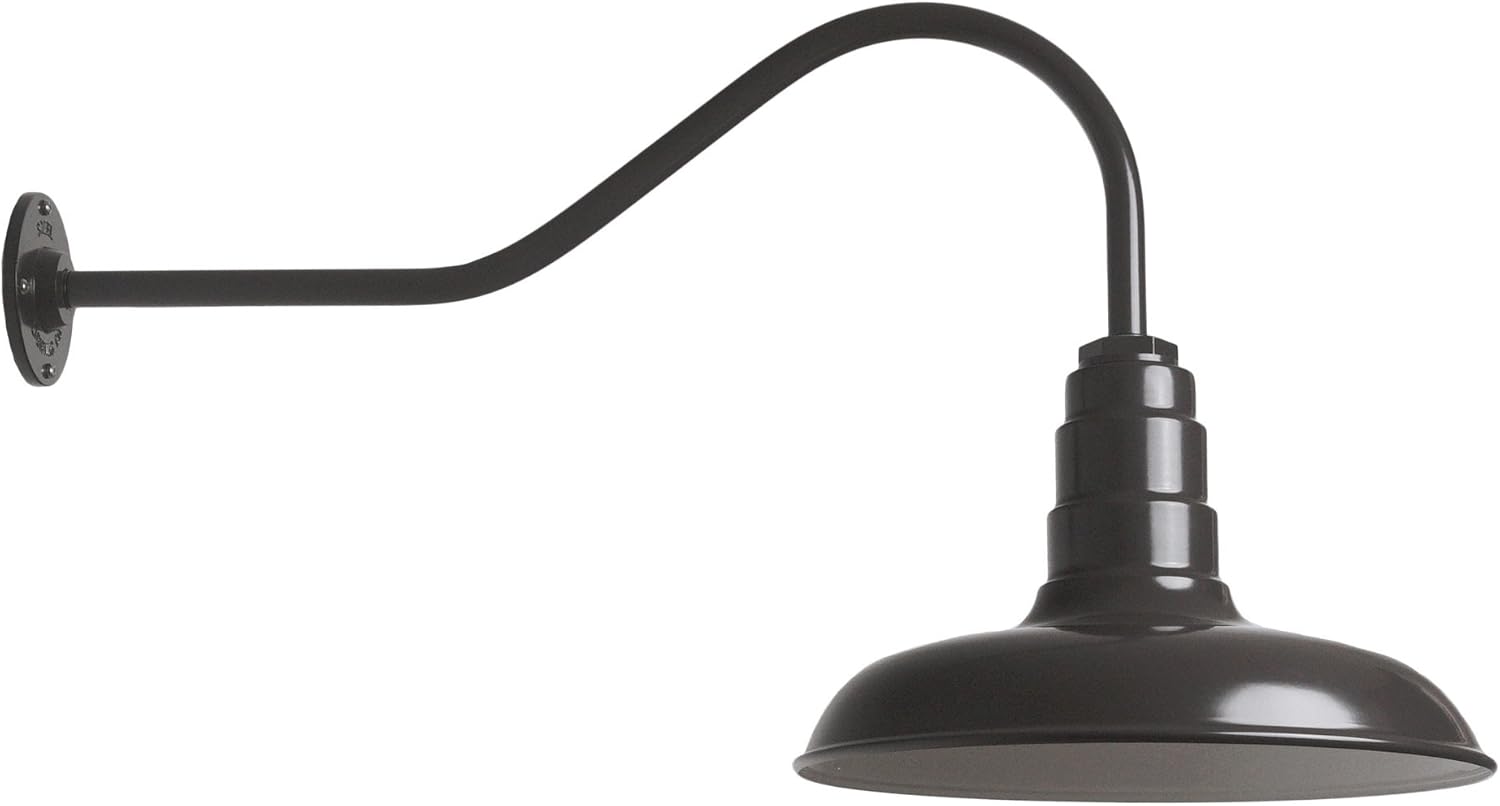 Gooseneck Barn Light with Steel Dome, 16 Gooseneck, White U602