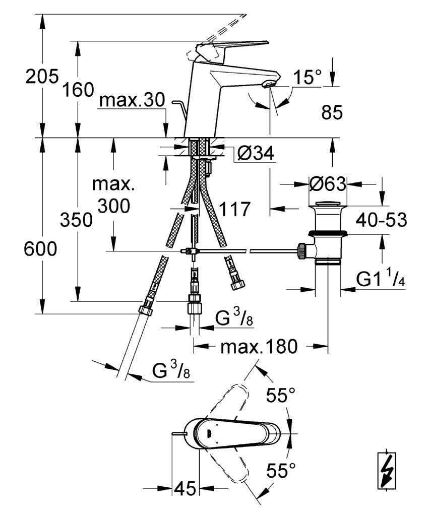 Single Lever Sink Faucet Chrome Q664
