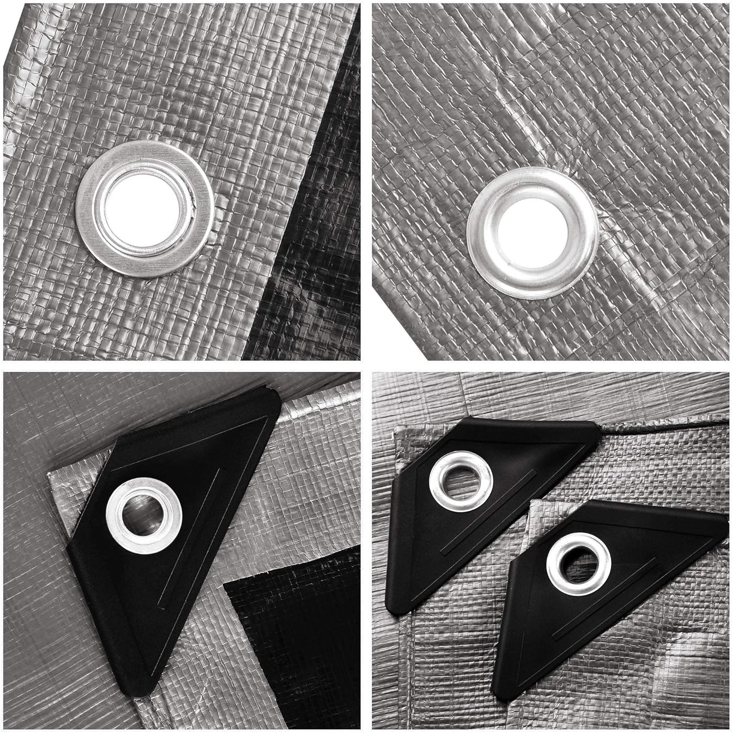 10x12ft Heavy Duty Reinforced Poly Tarp Waterproof Tarpaulin Ground Sheet with Eyelets Pack of 2 V7962