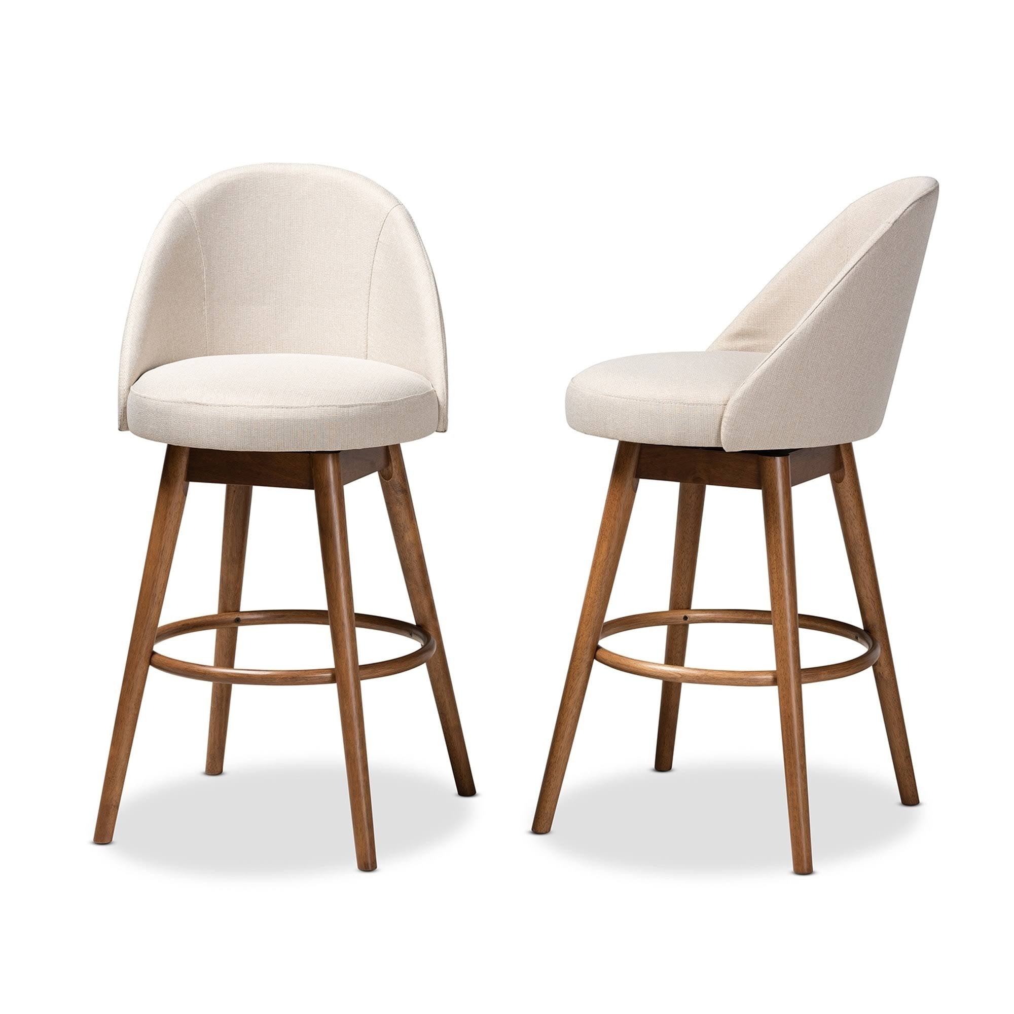 Beige Swivel 2-Piece Bar Stool Set S811705
