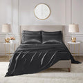 6 Piece Satin Sheet Set with Flat Sheet, Fitted Sheet, 4 Pillowcases D49832
