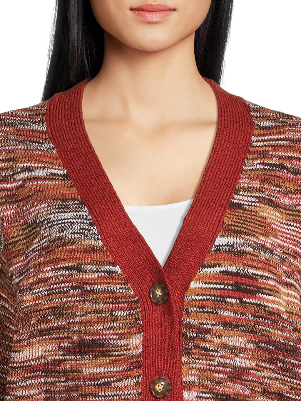 Women's V-Neck Cardigan Sweater with Long Sleeves Y950