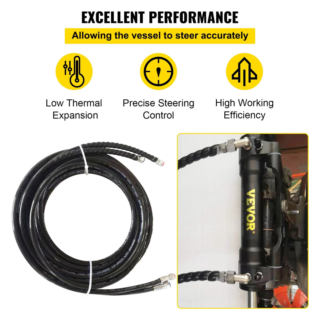 Hydraulic Steering Hose Kit, 2 Pcs 24 ft Boat Hose Kit S1919