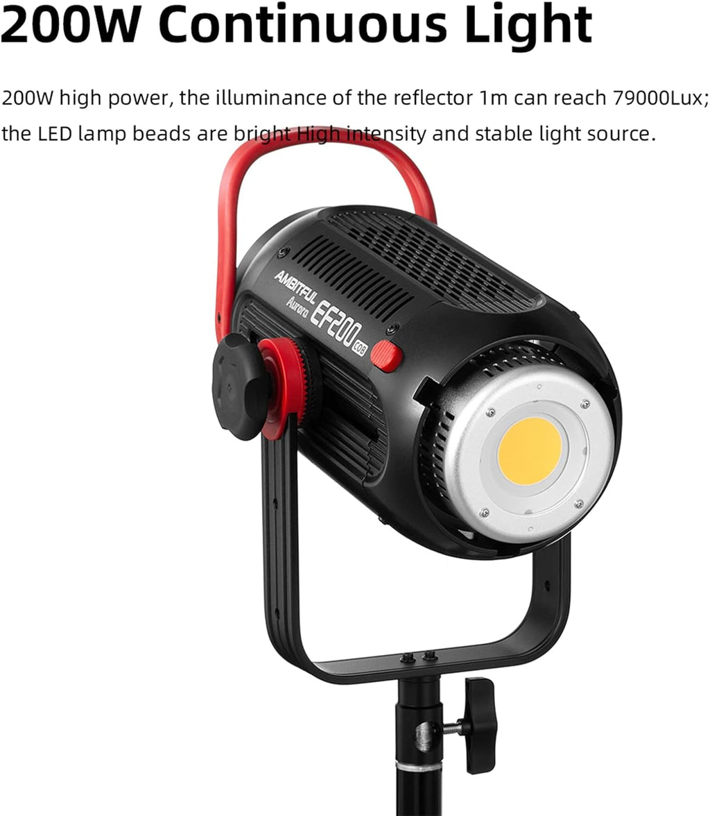 LED Video Light, 200W 5600K, CRI 95, TLCI 97, Bowens Mount H2002