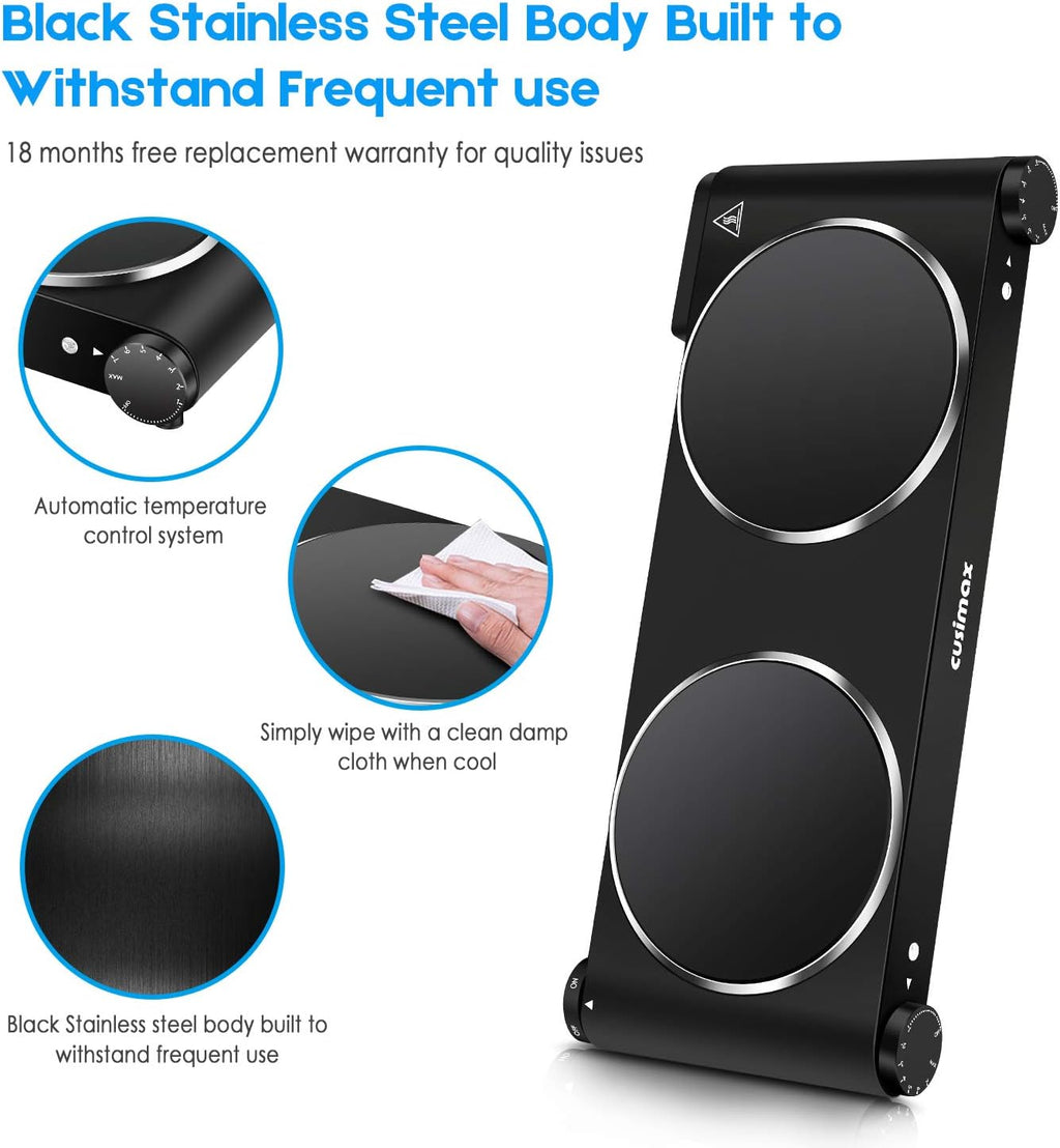 1800W Infrared Double Burner Electric Cooktop G9096