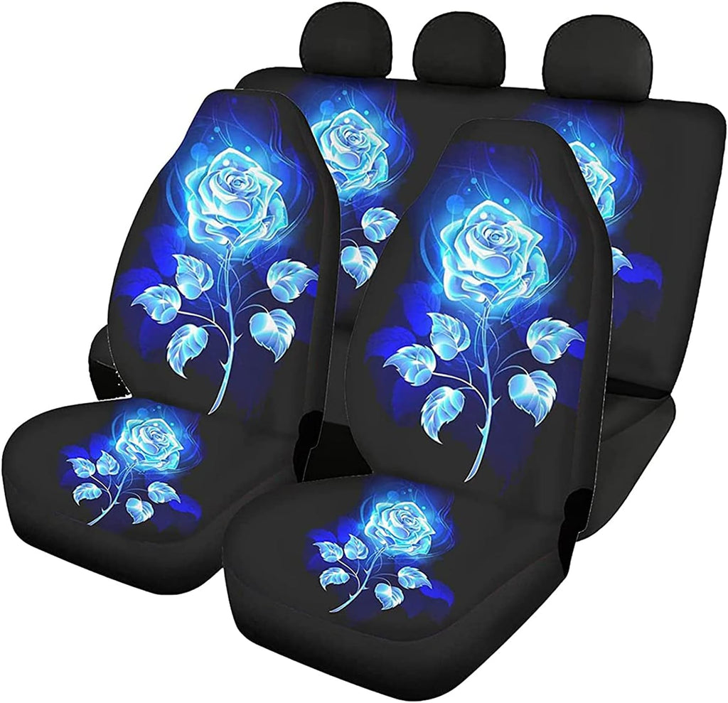 Wolf Seat Cover Full Set Universal Front Rear Bench Bucket Seat Cover Pack of 2 I637