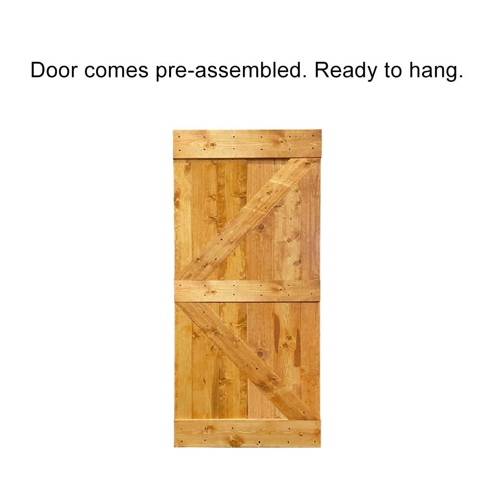 Sage Green Stained Solid Pine Wood Interior Sliding Barn Door Slab N194275