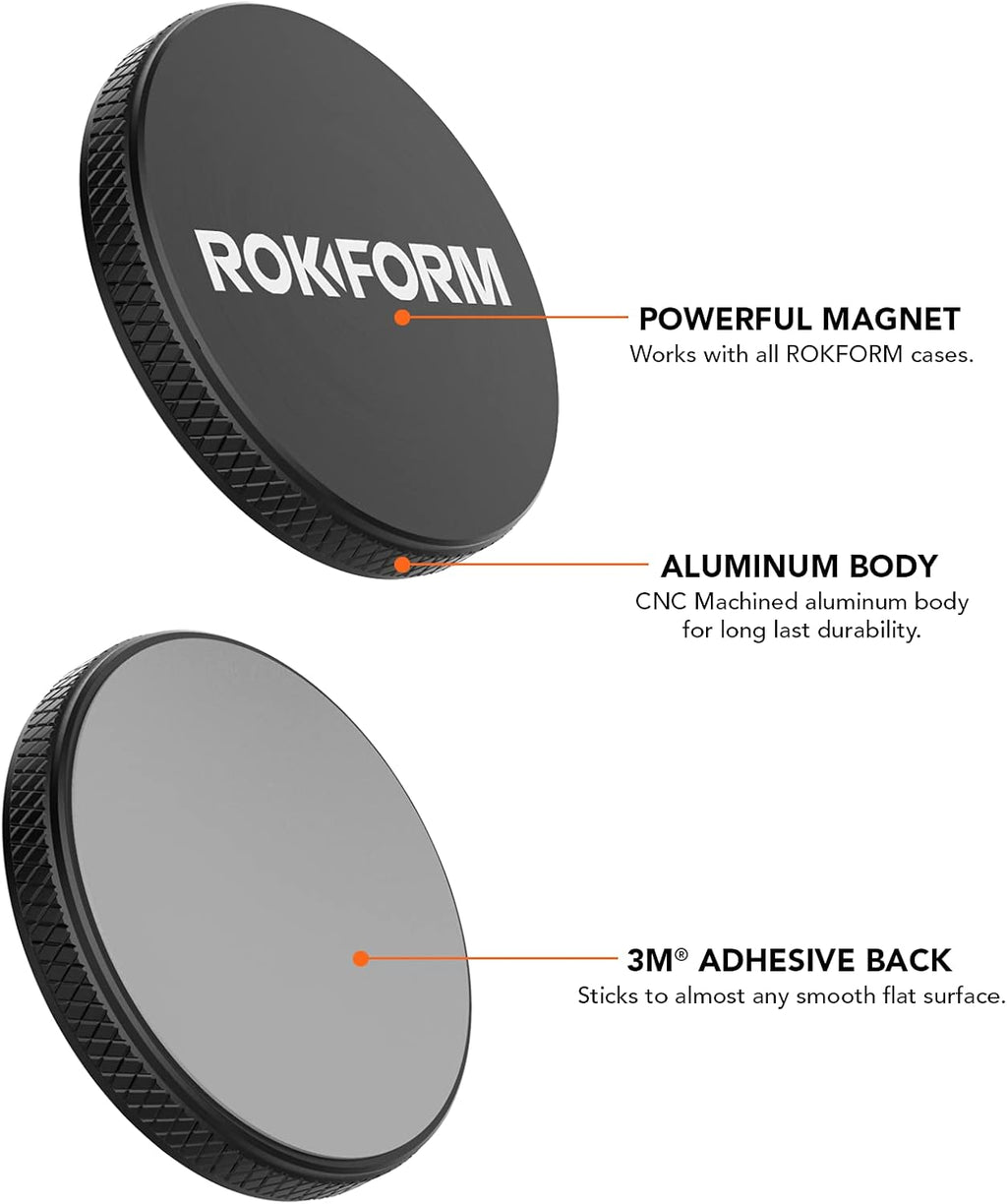 Magnetic Phone Mount, 1-Inch Phone Magnet, 3M VHB Adhesive Holder, Black, Pack of 2 V1711
