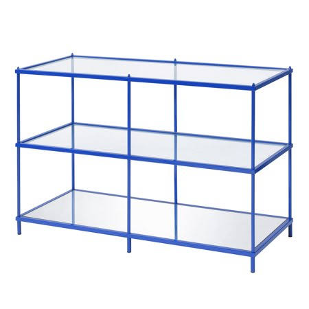 Blue Glass Top Console Table D159
