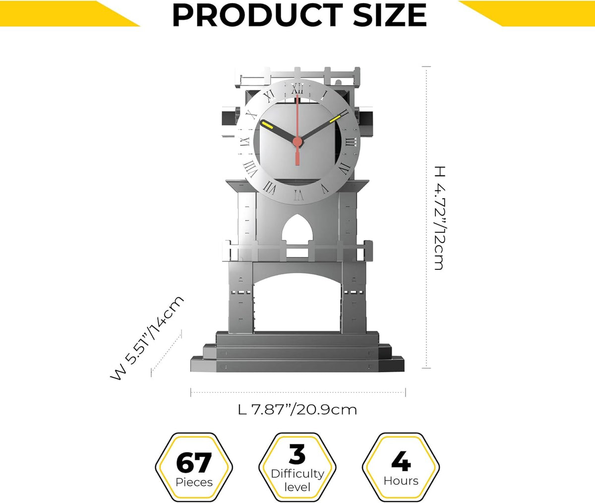 3D Metal Puzzle Clock Model Kits N9710