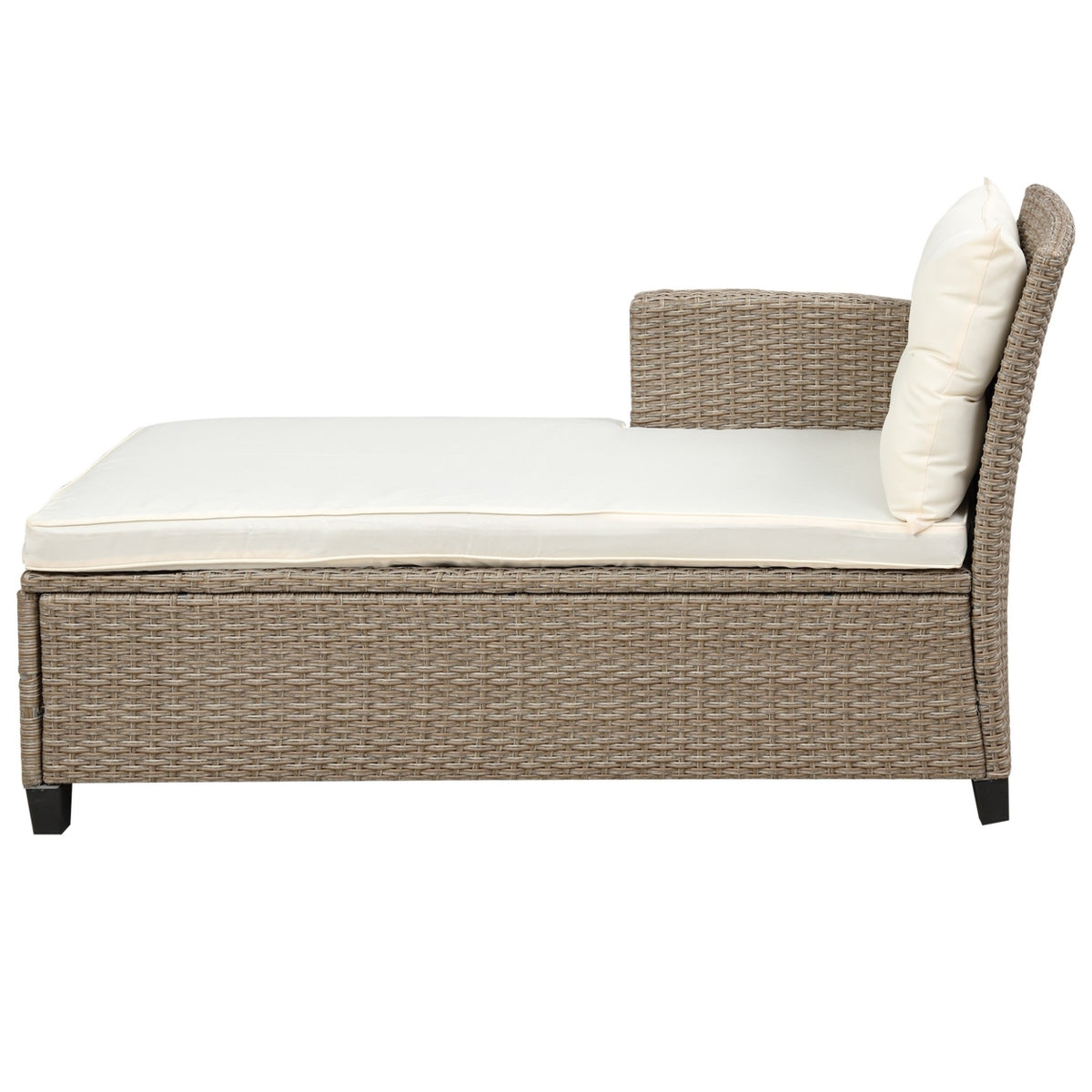 4 Piece Outdoor Sofa Conversation Set with Steel Frames and Rattan B82169