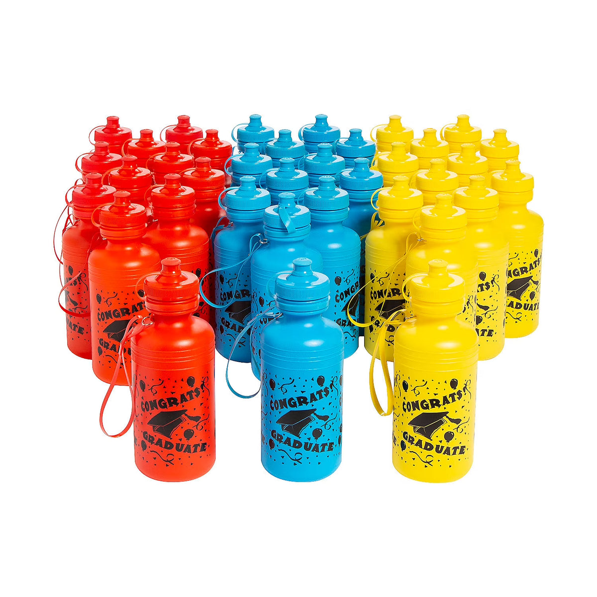 60 Pc Graduation Sport Water Bottles C430
