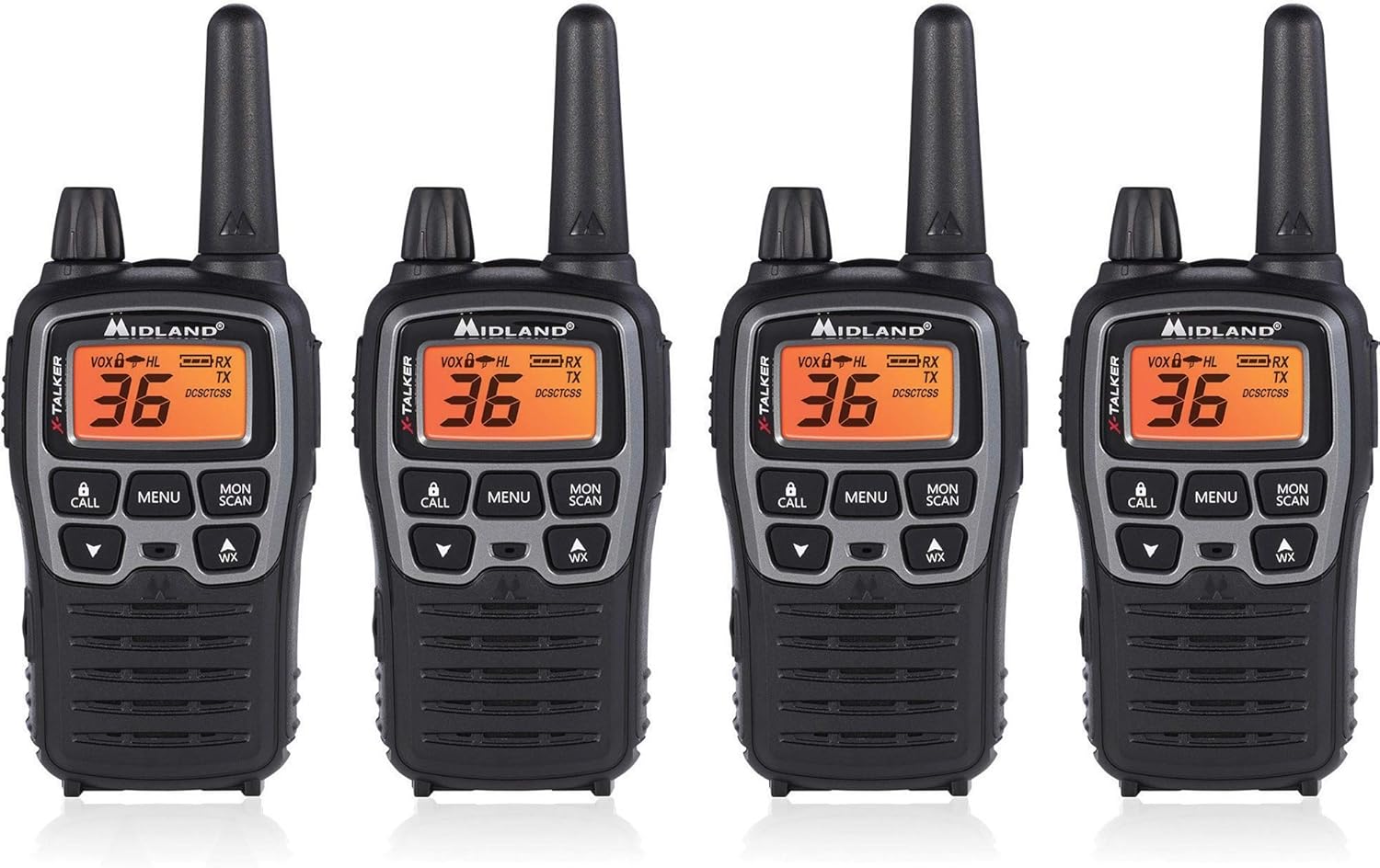36 Channel FRS Two-Way Radio Walkie Talkie Pair Pack (Black/Silver) E262095