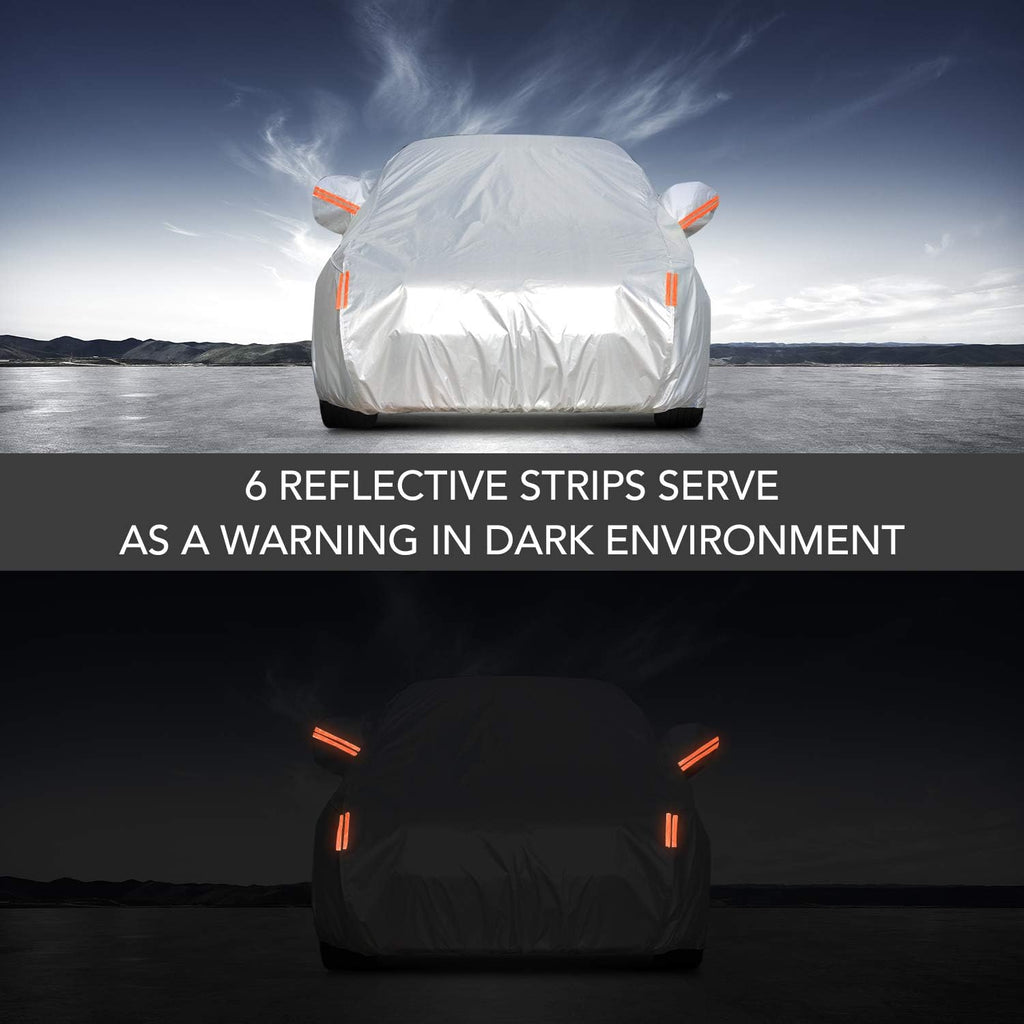 Universal 6 Layers Waterproof Car Cover with Zipper Door Pack of 2 S4534