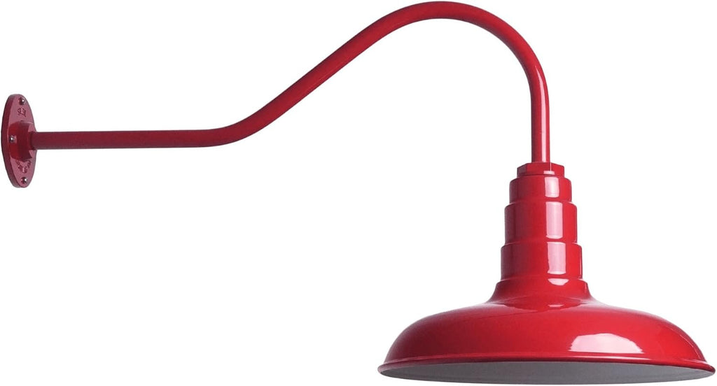 Gooseneck Barn Light with Steel Dome, 16 Gooseneck, White U602