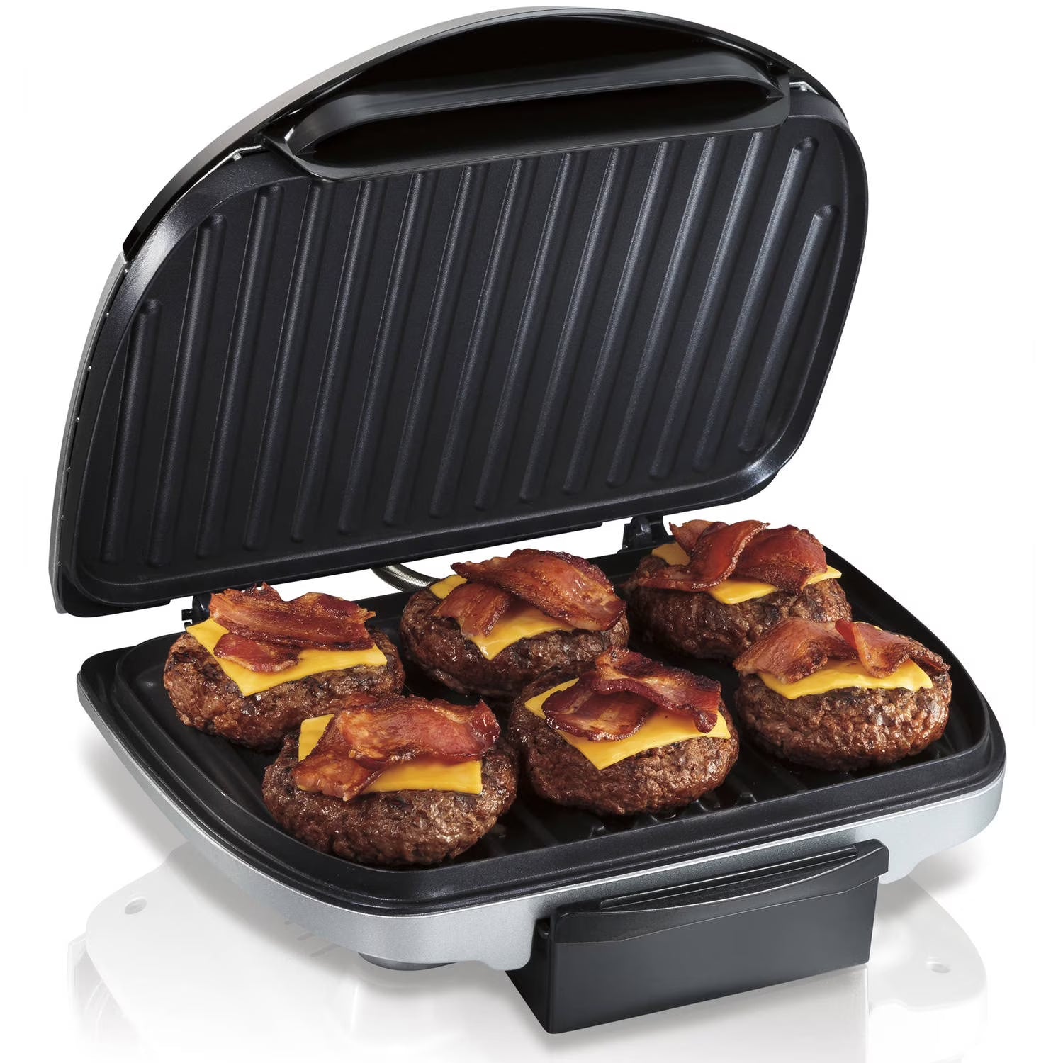 Electric Indoor Grill, 6-Serving, 90 sq.in. Nonstick Stainless Steel Q2461