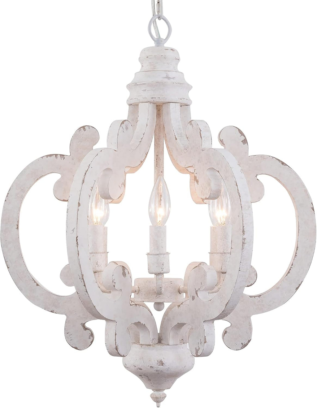 6-Light Rustic Farmhouse Wood Chandelier D7802