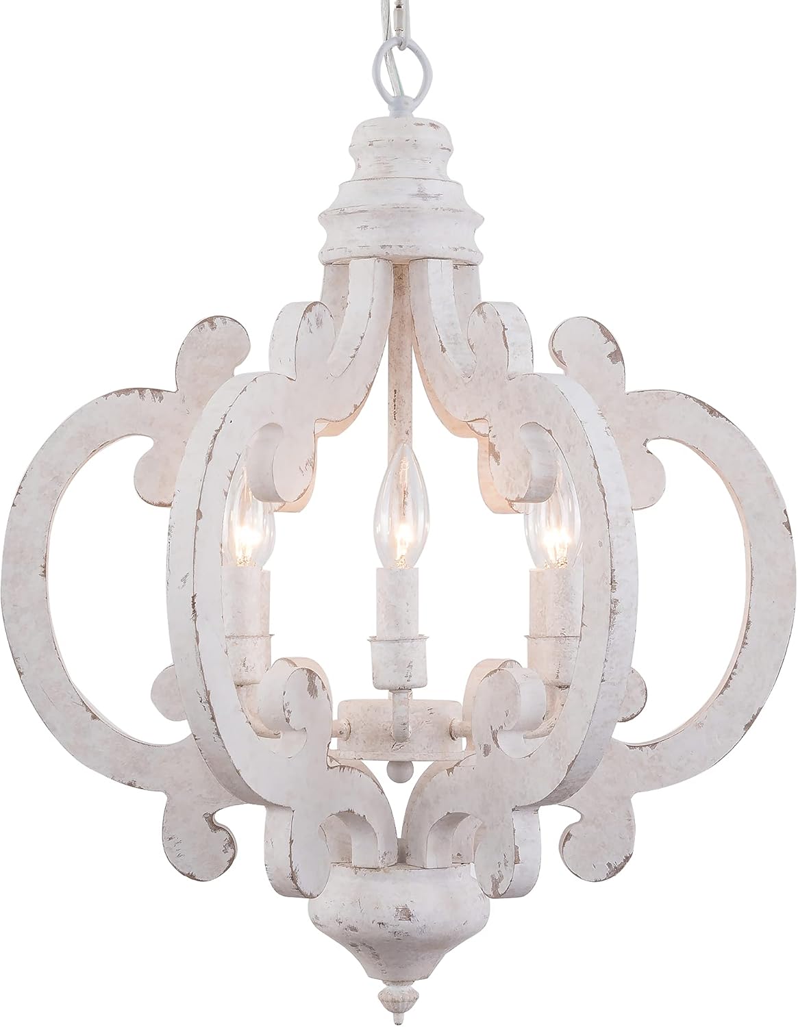 6-Light Rustic Farmhouse Wood Chandelier D7802
