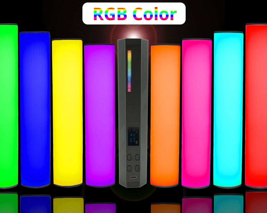 Handheld RGB Light Wand Video LED Lighting Photography Light Vlog Magnetic CRI95+ 2500K-9000K Built-in Battery 3000mAh Pack of 2 V584