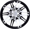 Black and Chrome 14 Inch Wheel Covers Set of 4 F525364