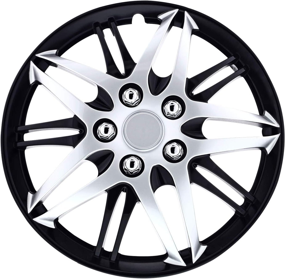 Black and Chrome 14 Inch Wheel Covers Set of 4 F525364