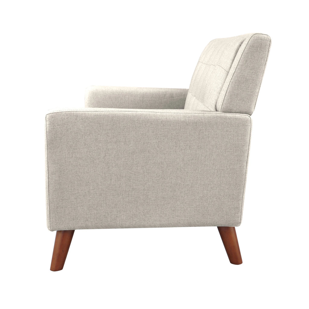 Beige Fabric Tufted Loveseat Z1769