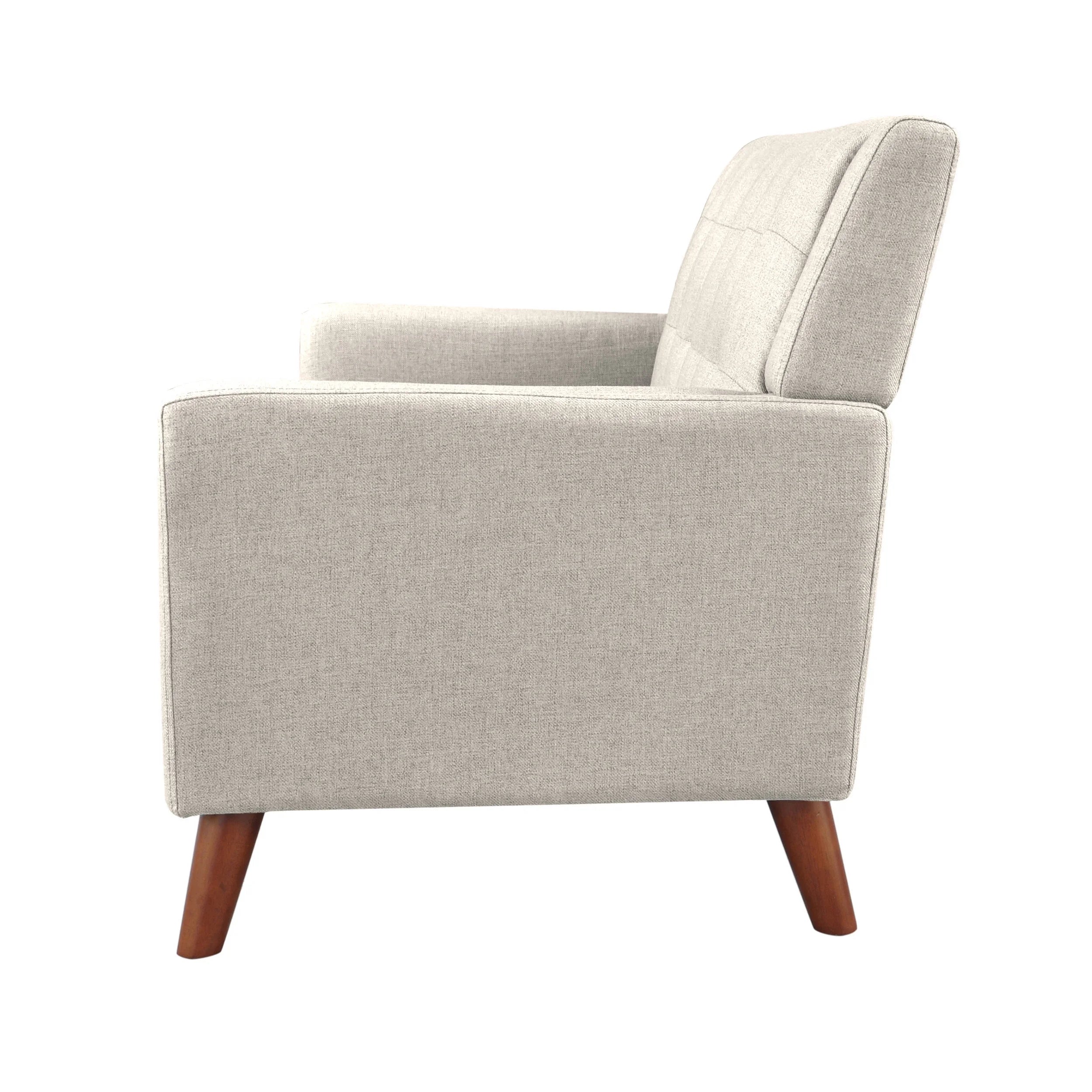 Beige Fabric Tufted Loveseat Z1769