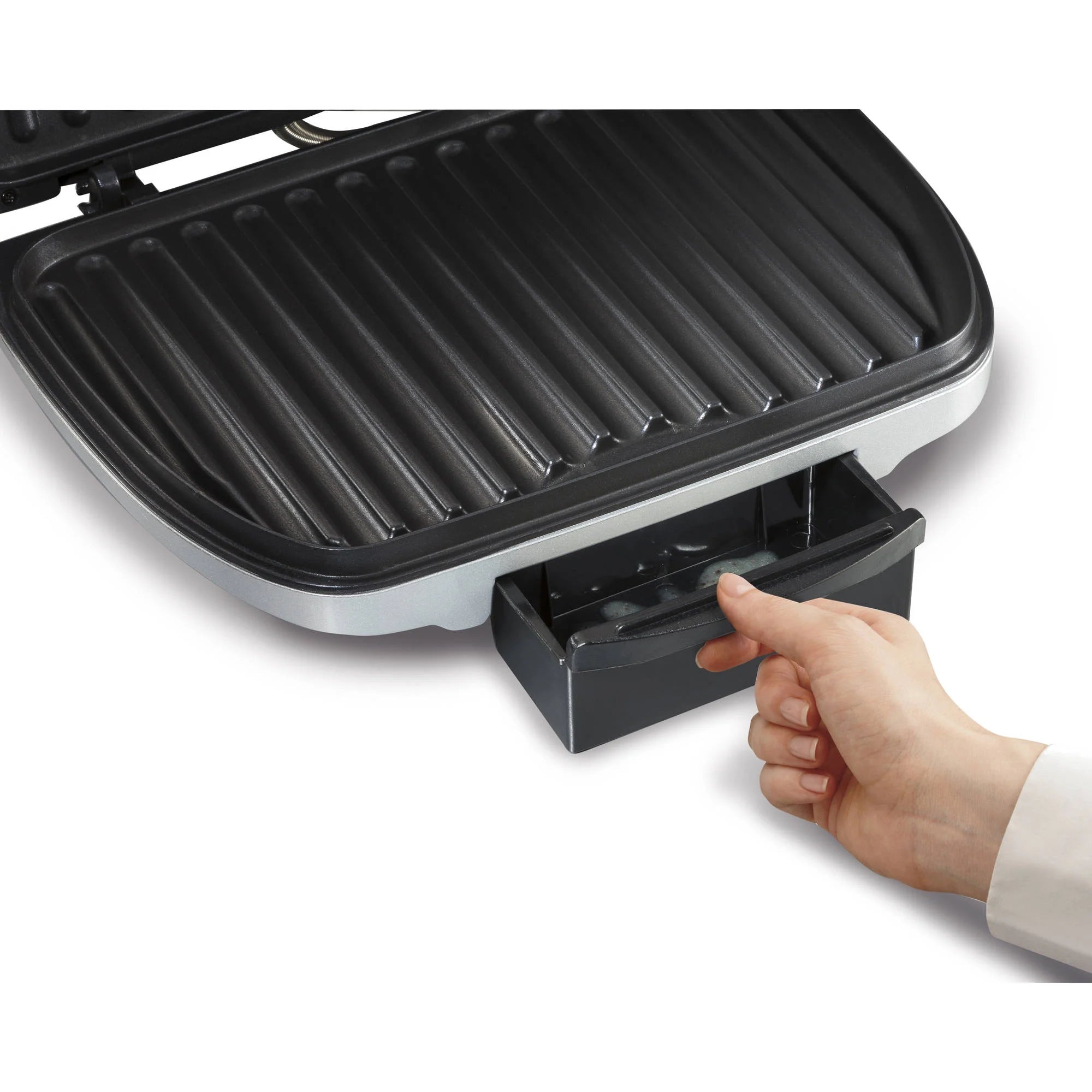 Electric Indoor Grill, 6-Serving, 90 sq.in. Nonstick Stainless Steel Q2461