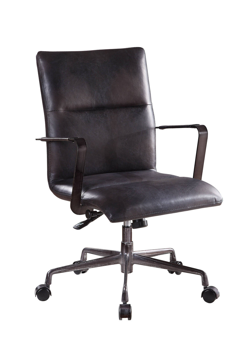 Black Faux Leather Upholstered Wooden Office Chair A1507
