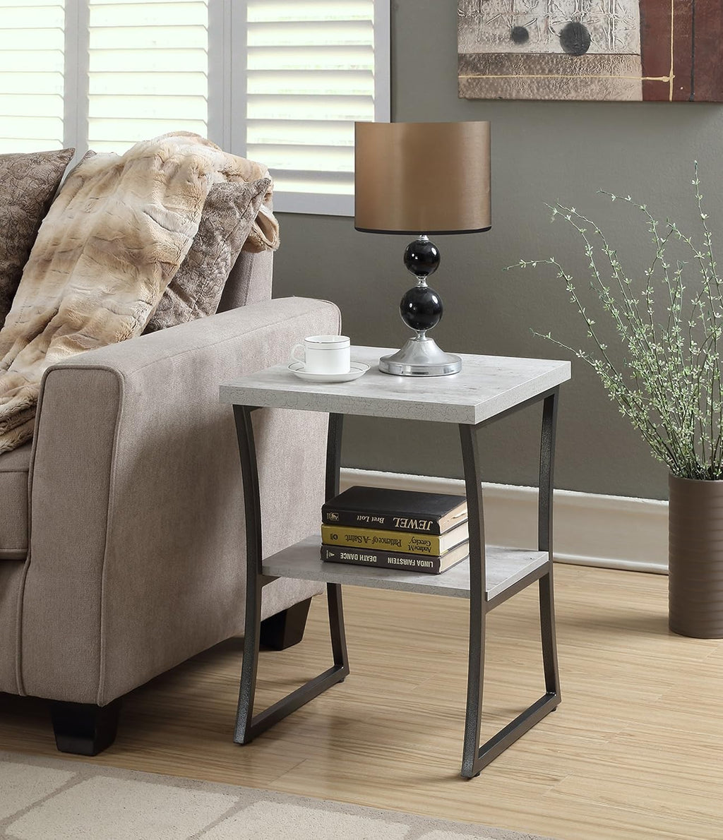 Faux Birch Slate Gray End Table Pack of 2 Q121