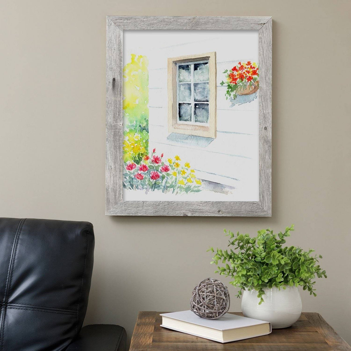 Faded White Reclaimed Wood Frame J184994