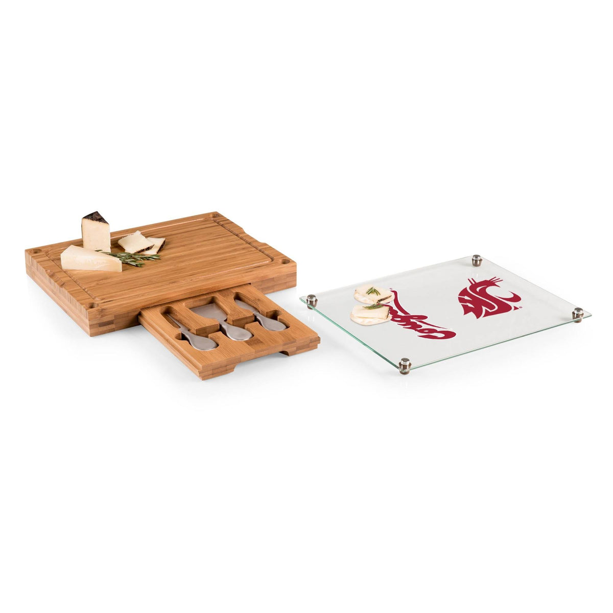 Bamboo Cutting Board and Cheese Tools Set N170213