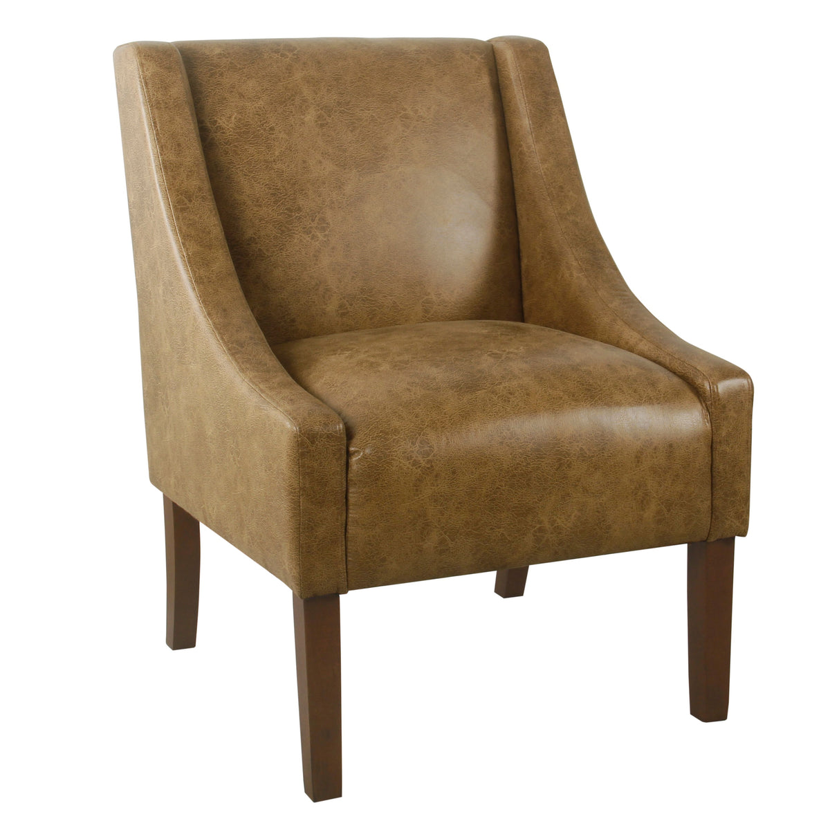 Distressed Brown Faux Leather Accent Chair Z990
