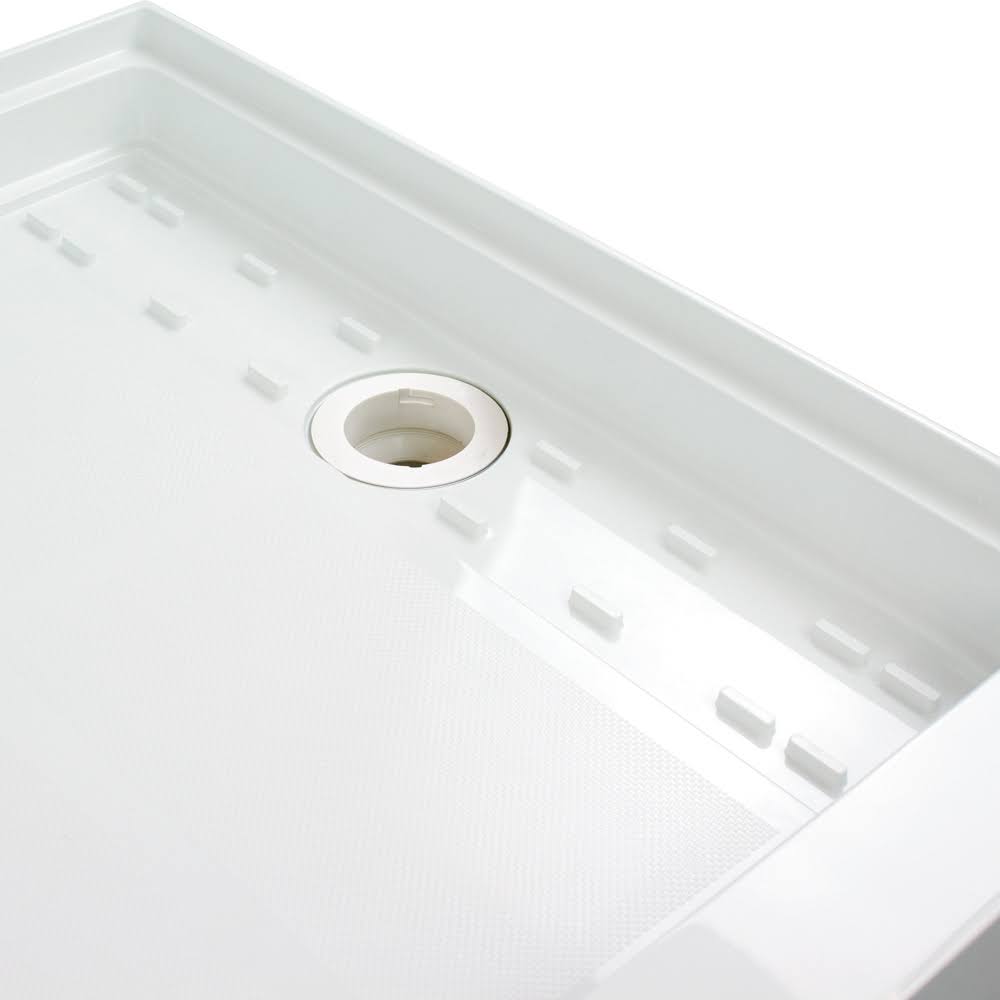 Grey Rectangular Alcove Shower Base with Left Hand Drain T56739