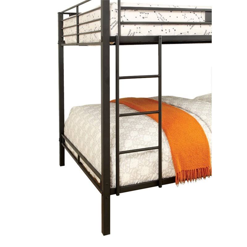 Metal Queen Over Queen Bunk Bed in Black F520