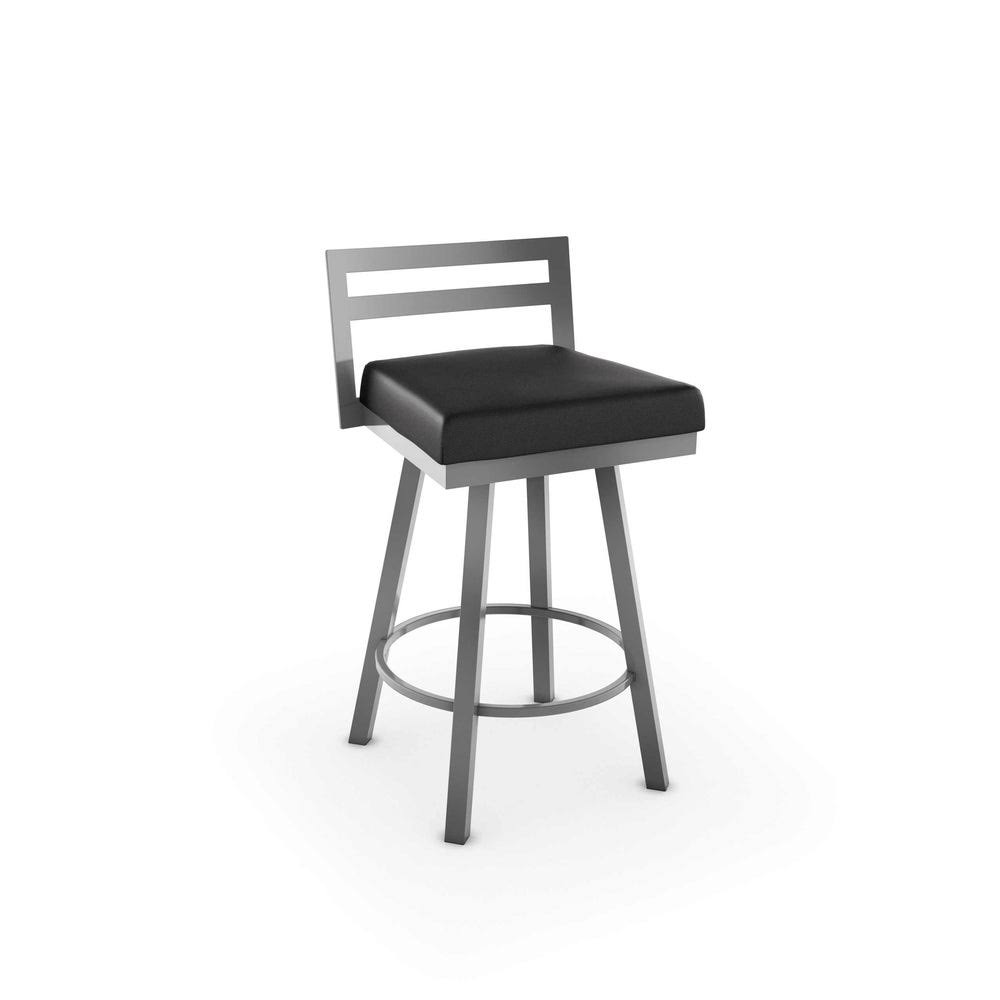 Black Faux Leather Swivel Counter Stool P804704