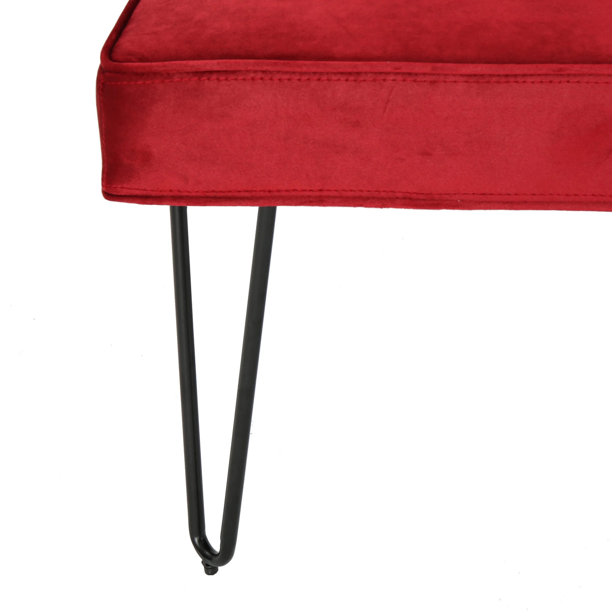 Berry and Black Velvet Accent Chair Y348319