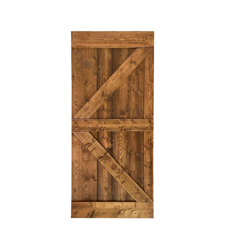 Sage Green Stained Solid Pine Wood Interior Sliding Barn Door Slab N194275