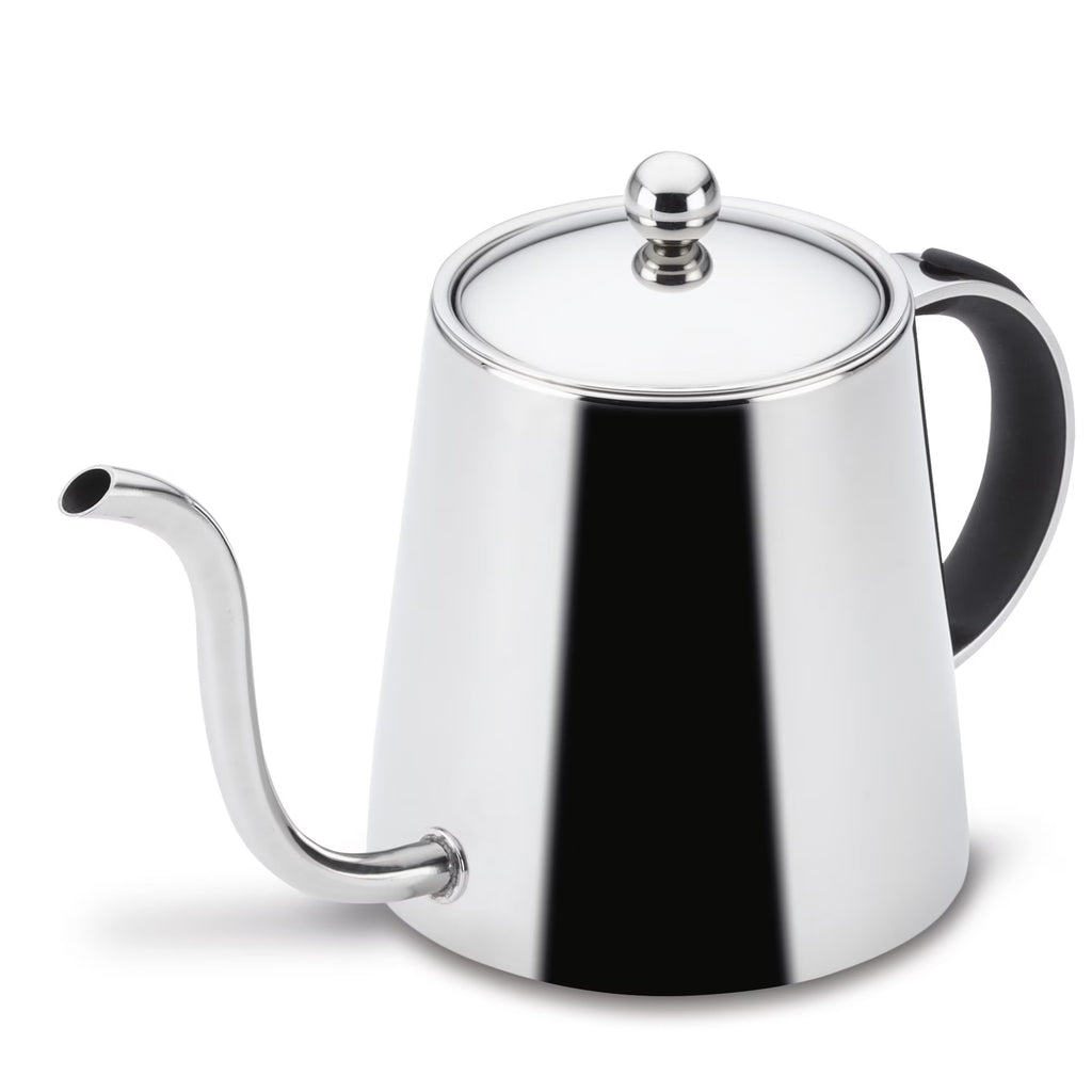 Stainless Steel Pour Over Teapot with Black Handle, 23-Ounce X7267