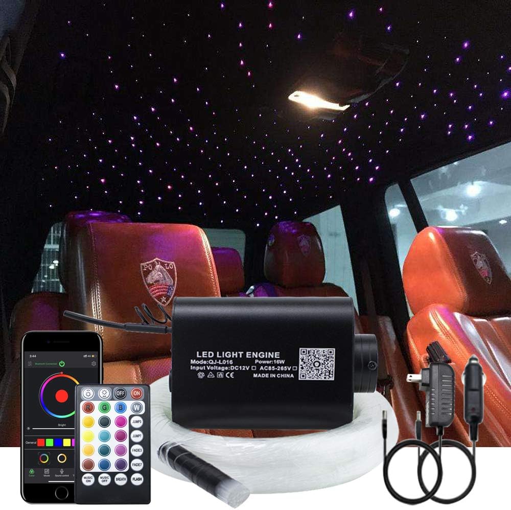 16W RGBW Fiber Optic Star Ceiling Light Kit with 550pcs 0.75mm 13.1ft Fiber Cable S460