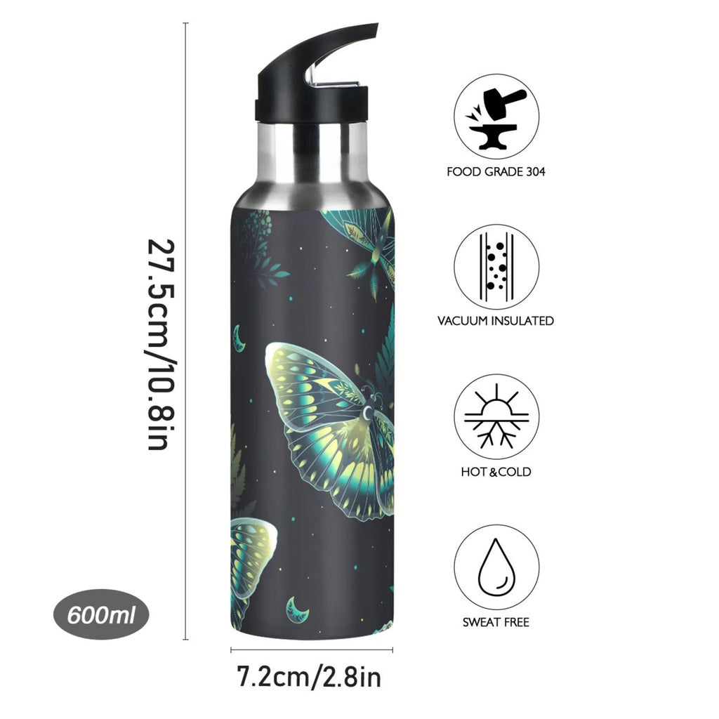 20 OZ Stainless Steel Vacuum Insulated Water Bottle with Straw Lid R1380