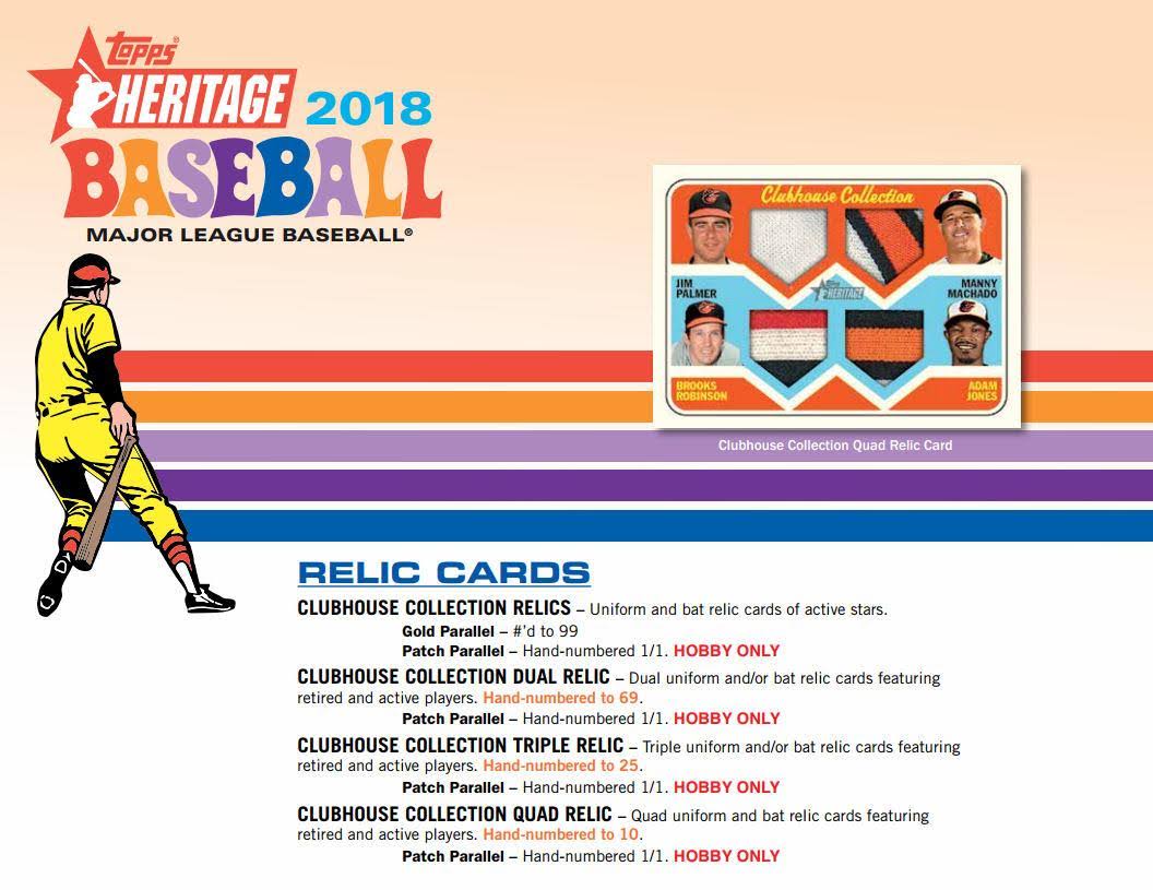 2018 Heritage Baseball Trading Card Hobby Box V232