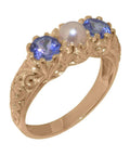 10k Rose Gold Cultured Pearl Tanzanite Ring R246862