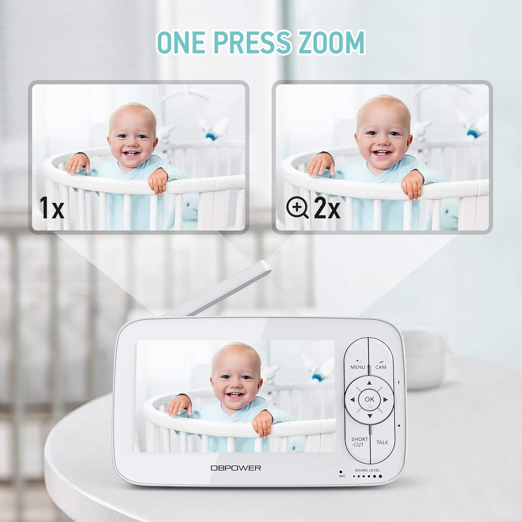 1080P 5 HD Display Video Baby Monitor with Camera and Audio, Night Vision, Two-Way Audio T3734