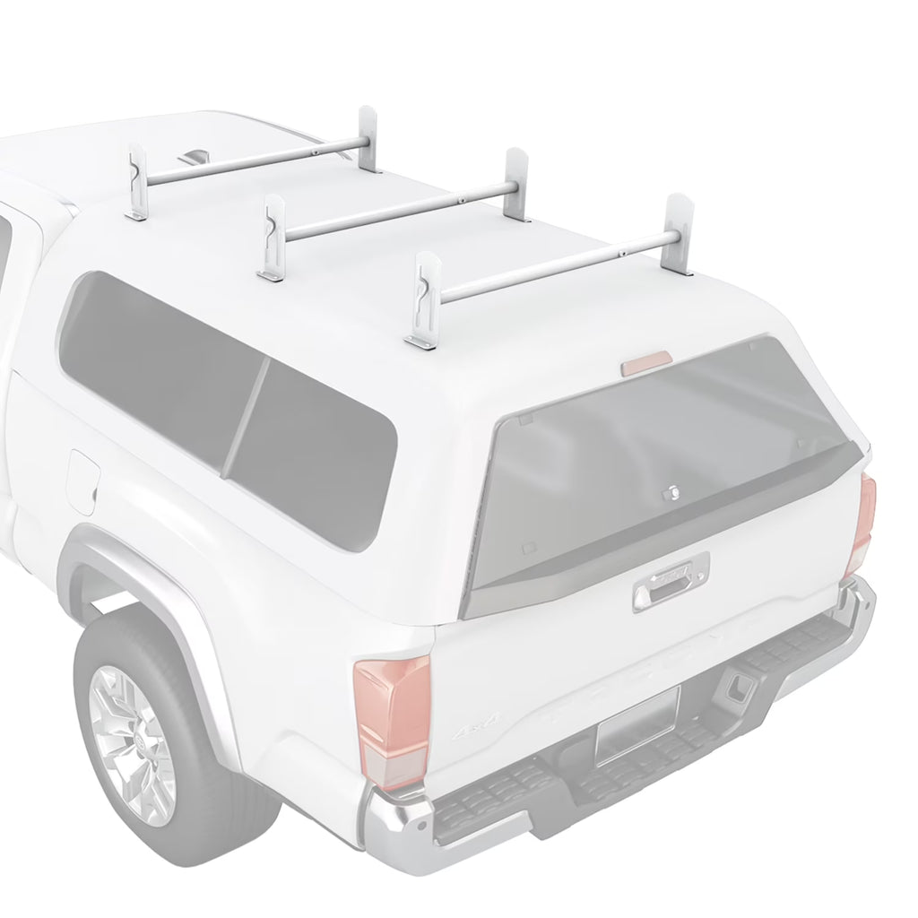 Matte White Adjustable Steel Cross Bars Pickup Truck Cap Rack System S5433