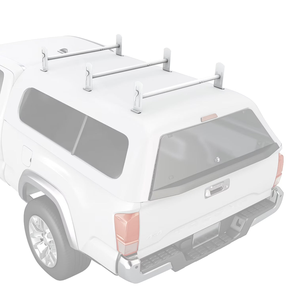 Matte White Adjustable Steel Cross Bars Pickup Truck Cap Rack System S5433