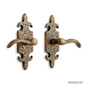 Antique Brass Solid Brass Passage Door Lever Set O16685