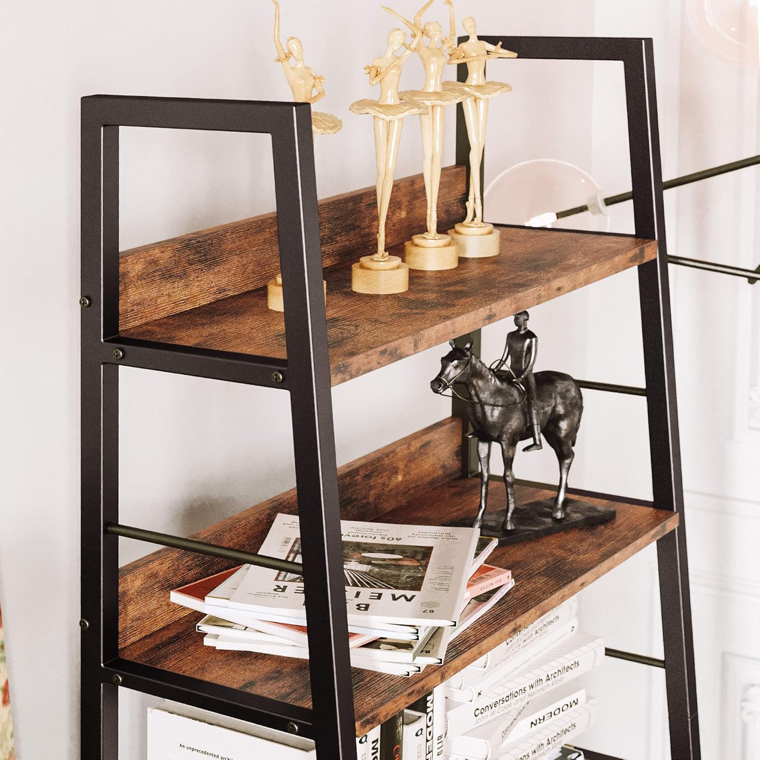 Rustic Brown 4 Tier Ladder Shelf G896404