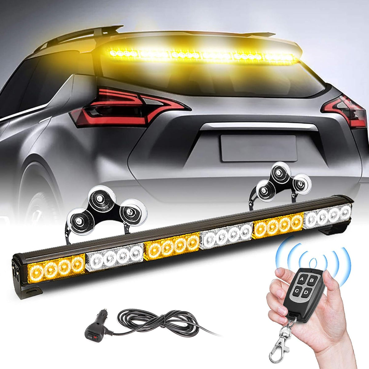 27 Inch 6 Panel Amber and White LED Strobe Light Bar Pack of 2 L262690