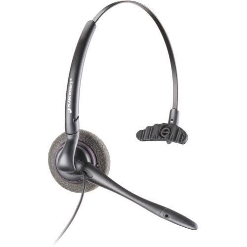 Black Wired Over-the-Ear Monaural Headset with Noise Cancelling Microphone K94447
